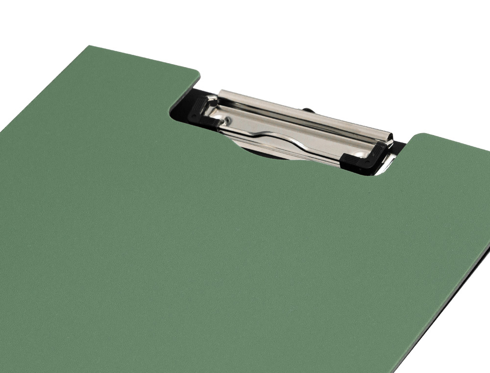 PORTE-BLOC Q-CONNECT MINICLIP SUPERIEUR DIN A4 PLASTIQUE    50% RECYCLE EPAISSEUR 2,1MM   COLORIS VERT OLIVE