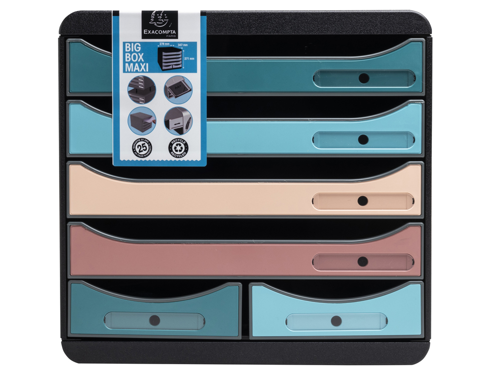 MODULE CLASSEMENT EXACOMPTA BIG BOX MAXI SKANDI 6 TIROIRS COLORIS ASSORTIS