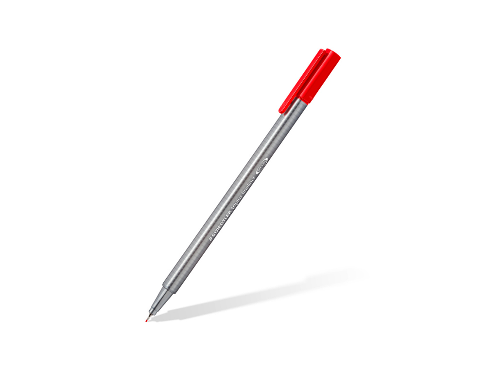 FEUTRE STAEDTLER TRIPLUS FINELINER 334 TRIANGULAIRE POINTE SUPERFINE 0,3MM COLORIS ROUGE