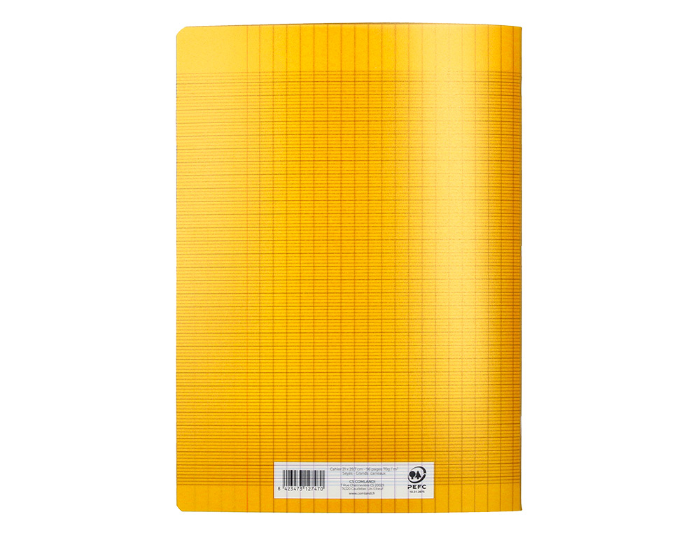 CAHIER PIQURE LIDERPAPEL COUVERTURE PP 240X320MM 48P SEYES COLORIS JAUNE