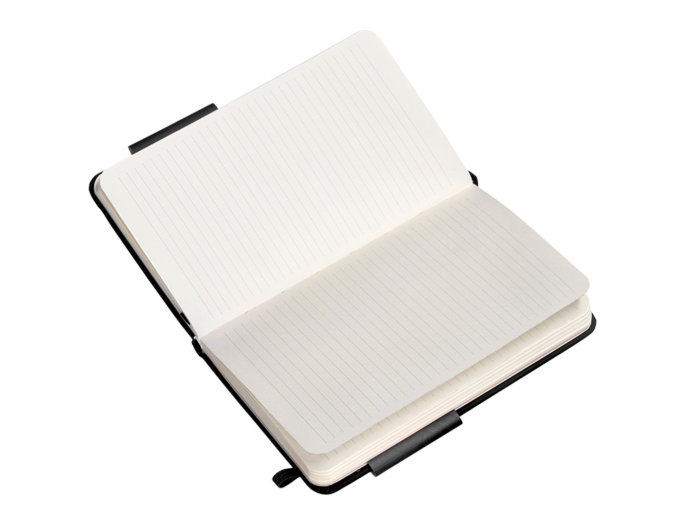 CARNET A6 ANTARTIK NOTES LIGNECOUVERTURE RIGIDE FERMETURE ELASTIQUE 100 PAGES 80GR COLORIS NOIR