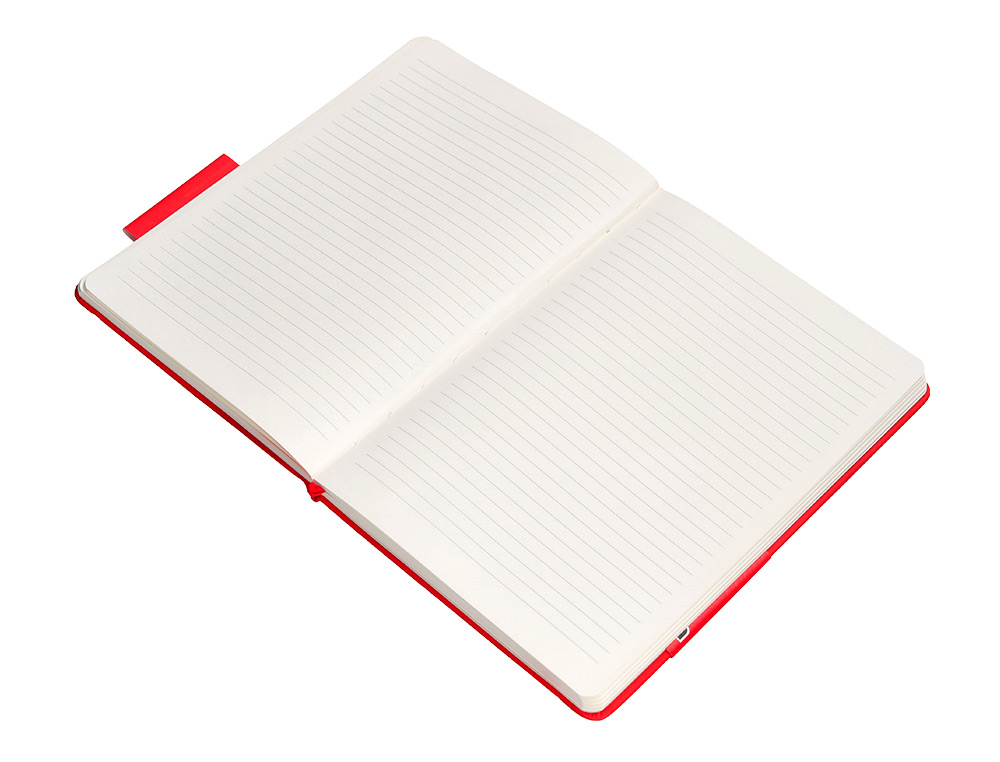 CARNET FERMETURE ELASTIQUE ANTARTIK NOTES COUVERTURE     RIGIDE A5 LIGNE 100 FEUILLES  80GR FSC COLORIS ROUGE