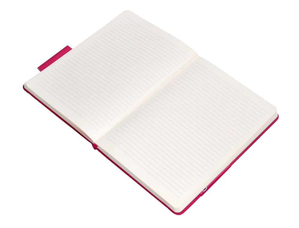 CARNET FERMETURE ELASTIQUE ANTARTIK NOTES COUVERTURE     RIGIDE A5 LIGNE 100 FEUILLES  80GR FSC COLORIS FRAMBOISE