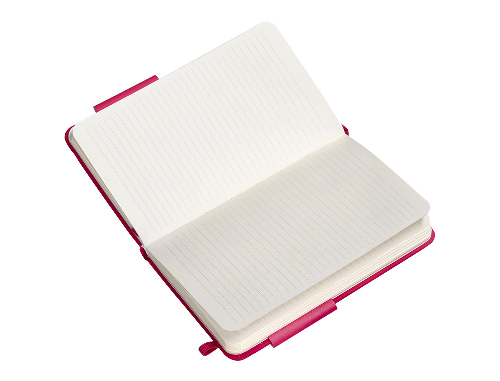 CARNET FERMETURE ELASTIQUE ANTARTIK NOTES COUVERTURE     RIGIDE A6 LIGNE 100 FEUILLES  80GR FSC COLORIS FRAMBOISE