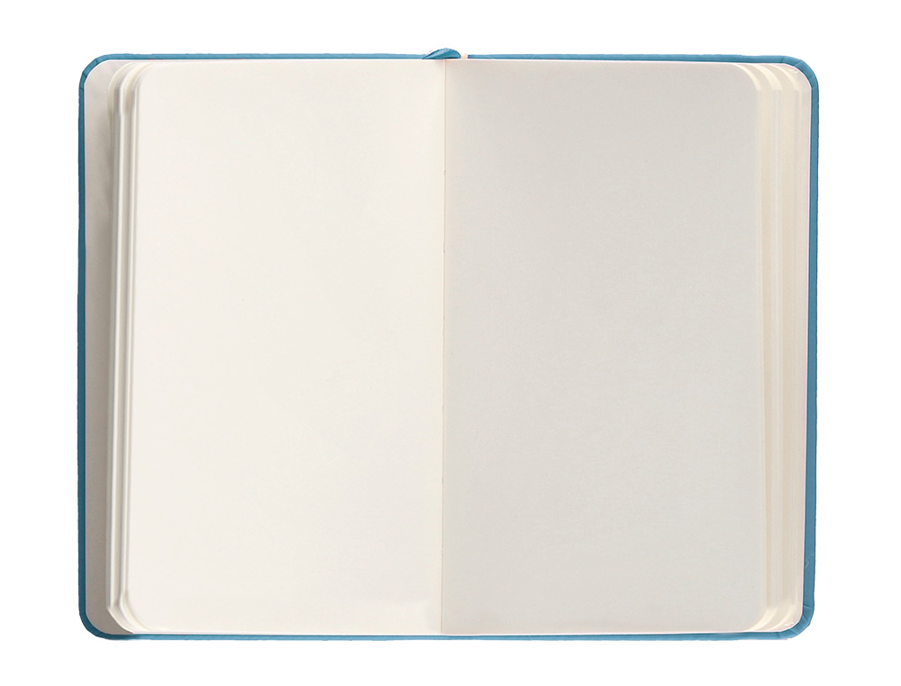 CARNET FERMETURE ELASTIQUE ANTARTIK NOTES COUVERTURE RIGIDE A6 PAPIER UNI IVOIRE 100 FEUILLES 80GR FSC BLEU CIEL
