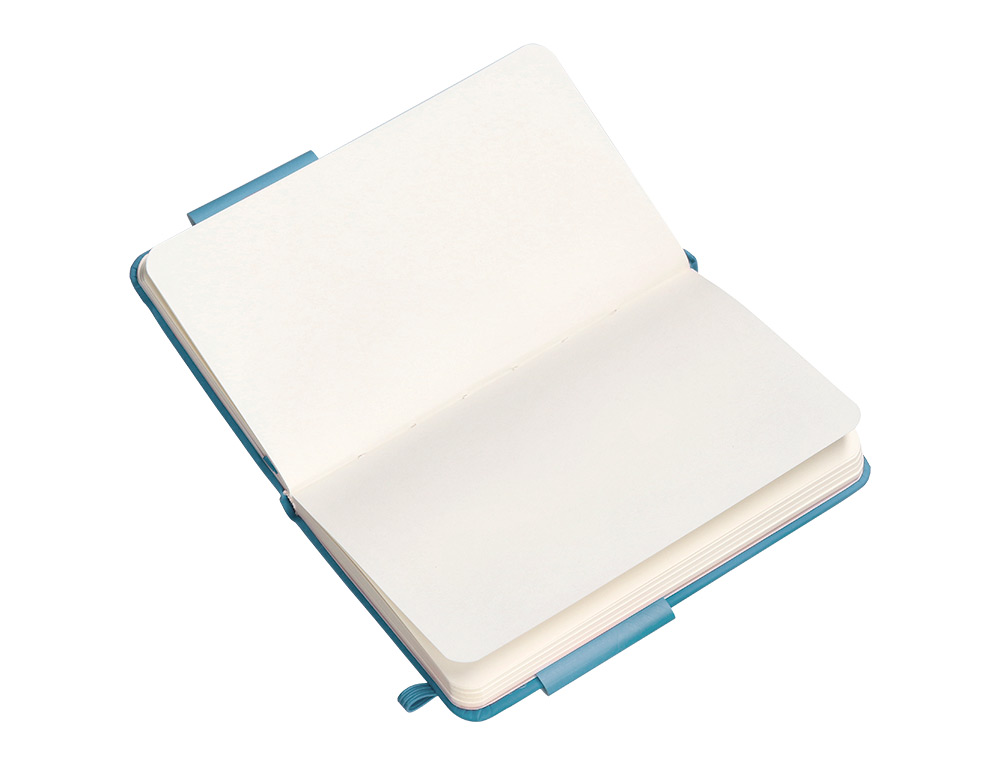 CARNET FERMETURE ELASTIQUE ANTARTIK NOTES COUVERTURE RIGIDE A6 PAPIER UNI IVOIRE 100 FEUILLES 80GR FSC BLEU CIEL