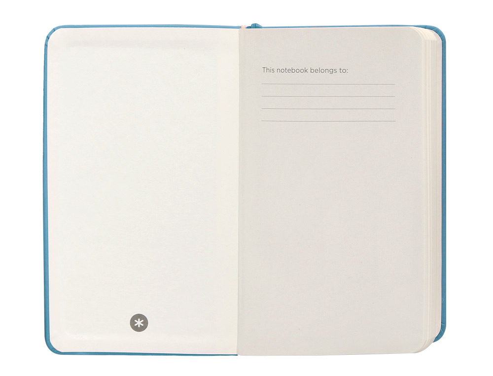 CARNET FERMETURE ELASTIQUE ANTARTIK NOTES COUVERTURE RIGIDE A6 PAPIER UNI IVOIRE 100 FEUILLES 80GR FSC BLEU CIEL