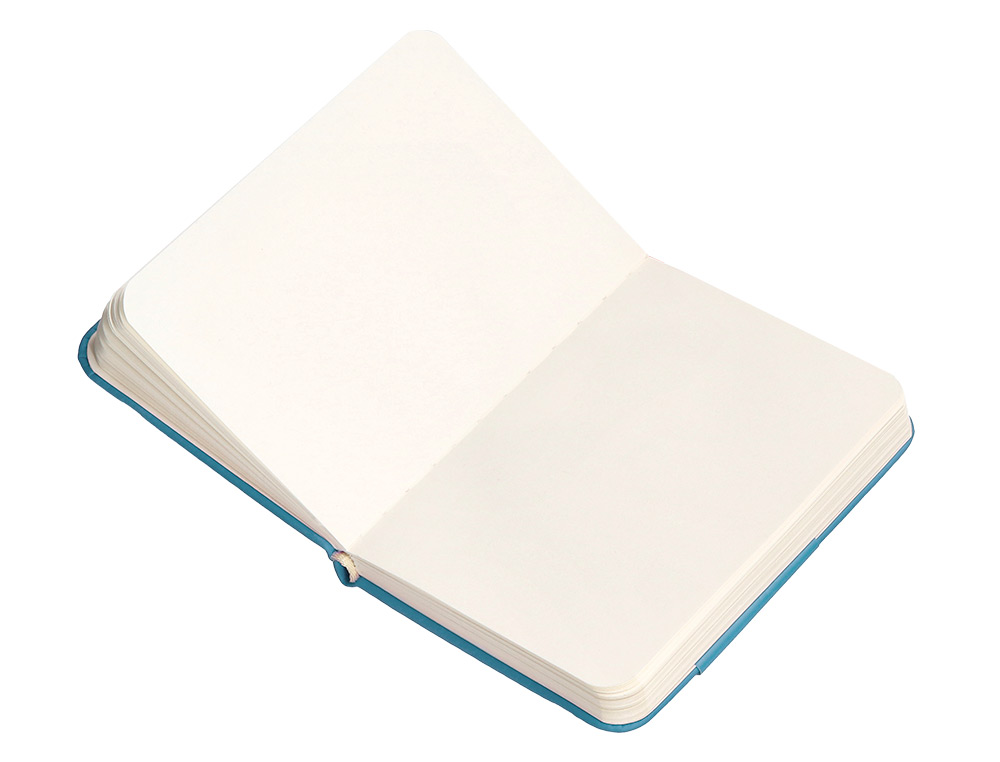 CARNET FERMETURE ELASTIQUE ANTARTIK NOTES COUVERTURE RIGIDE A7 PAPIER UNI IVOIRE 80FEUILLES 80GR FSC BLEU CIEL