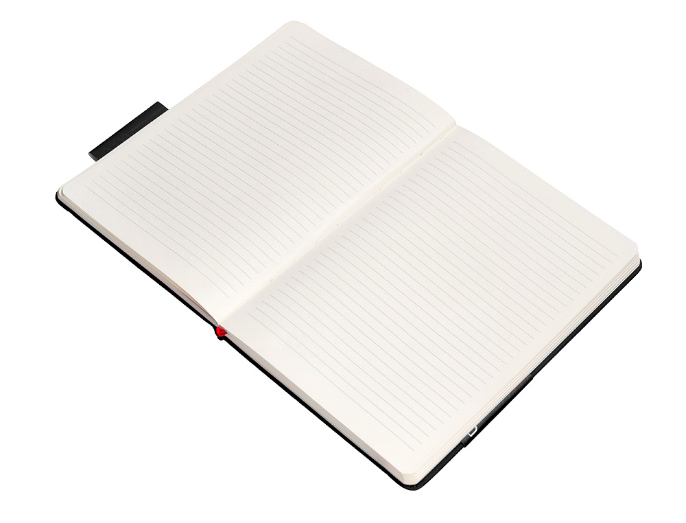 CARNET FERMETURE ELASTIQUE ROUGE ANTARTIK NOTES          COUVERTURE RIGIDE A5 LIGNE 100FEUILLES 80GR FSC COLORIS NOIR