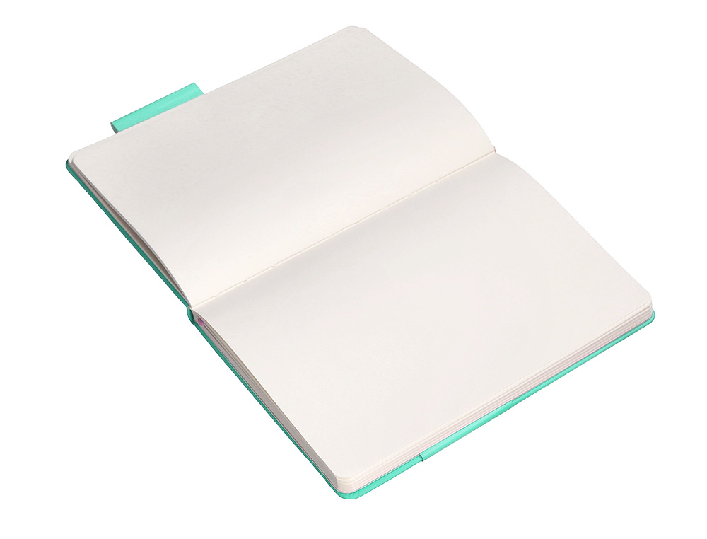 CARNET FERMETURE ELASTIQUE ROSE ANTARTIK NOTES COUVERTURE RIGIDE A5 PAPIER UNI IVOIRE 100 FEUILLES 80GR FSC TURQUOISE
