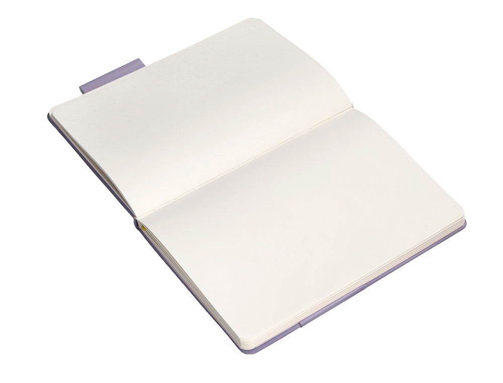 CARNET FERMETURE ELASTIQUE JAUNE ANTARTIK NOTES COUVERTURE RIGIDE A5 PAPIER UNI IVOIRE 100 FEUILLES 80GR FSC LILAS