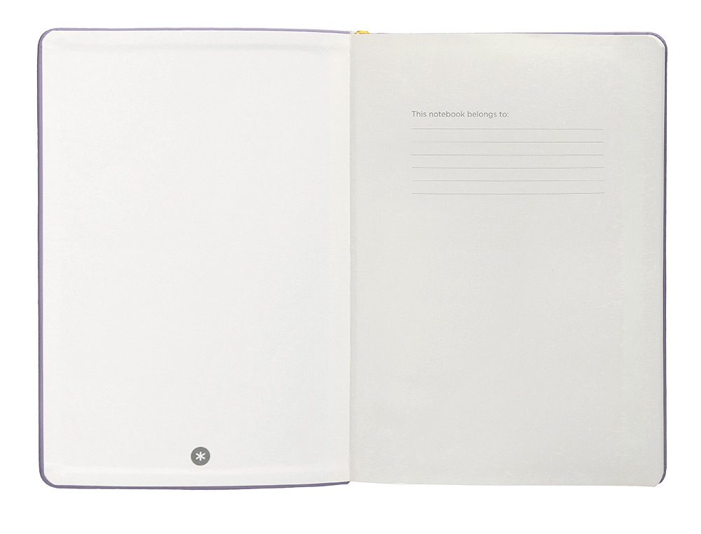 CARNET FERMETURE ELASTIQUE JAUNE ANTARTIK NOTES COUVERTURE RIGIDE A5 PAPIER UNI IVOIRE 100 FEUILLES 80GR FSC LILAS