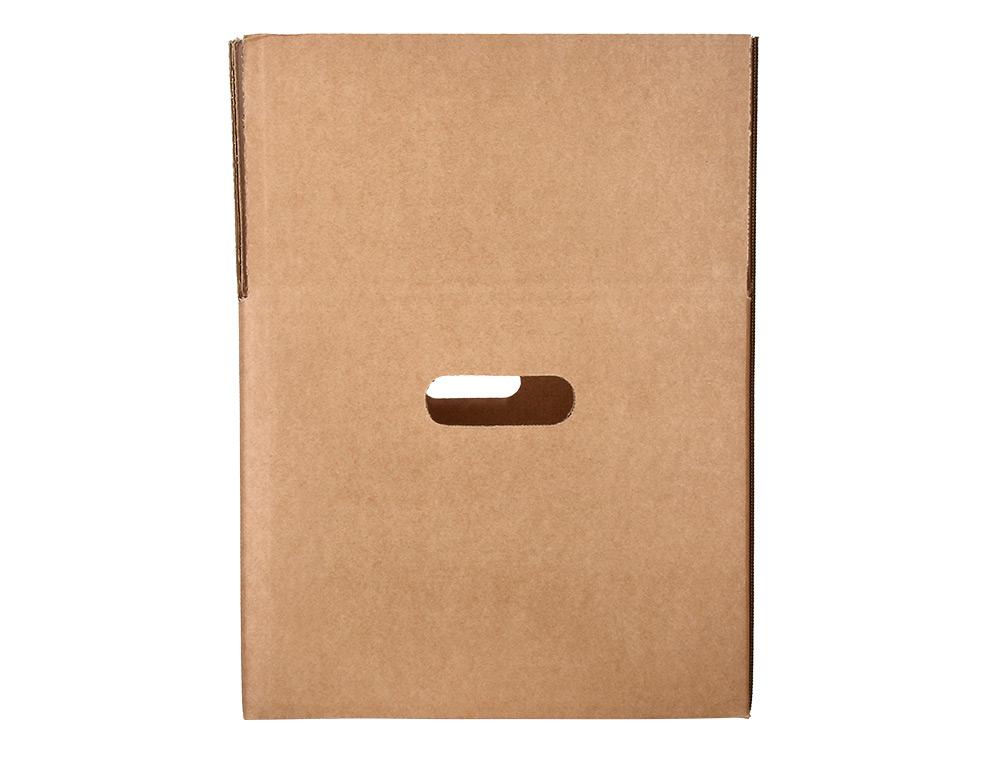 CAISSE AMERICAINE Q-CONNECT AVEC POIGNEES CARTON RECYCLE  CANNELURE 5MM 600X400X290MM   COLORIS KRAFT