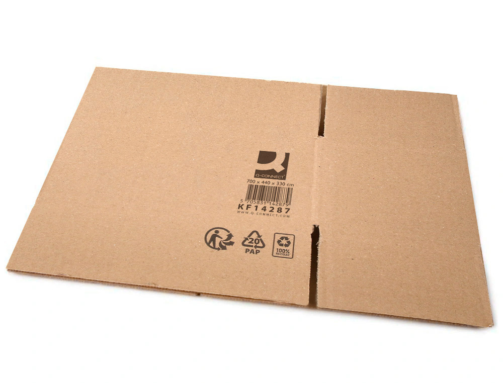 CAISSE AMERICAINE Q-CONNECT ULTRA-RESISTANTE CARTON       RECYCLE DOUBLE CANNELURE 7MM  700X440X330MM COLORIS KRAFT