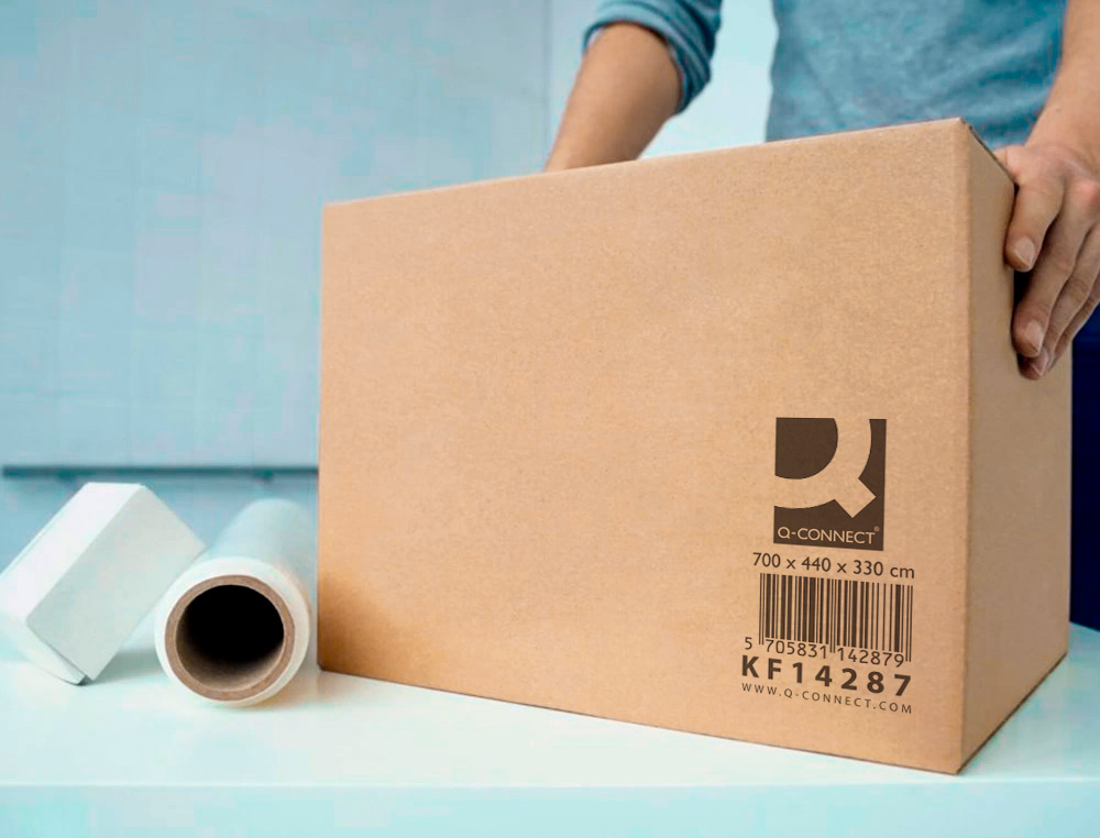 CAISSE AMERICAINE Q-CONNECT ULTRA-RESISTANTE CARTON       RECYCLE DOUBLE CANNELURE 7MM  700X440X330MM COLORIS KRAFT