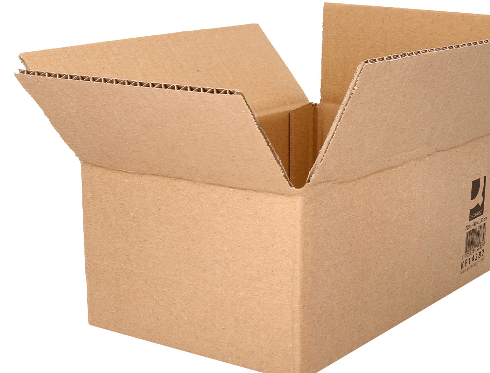 CAISSE AMERICAINE Q-CONNECT ULTRA-RESISTANTE CARTON       RECYCLE DOUBLE CANNELURE 7MM  700X440X330MM COLORIS KRAFT