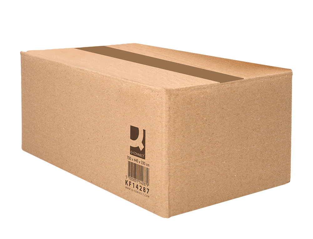 CAISSE AMERICAINE Q-CONNECT ULTRA-RESISTANTE CARTON       RECYCLE DOUBLE CANNELURE 7MM  700X440X330MM COLORIS KRAFT