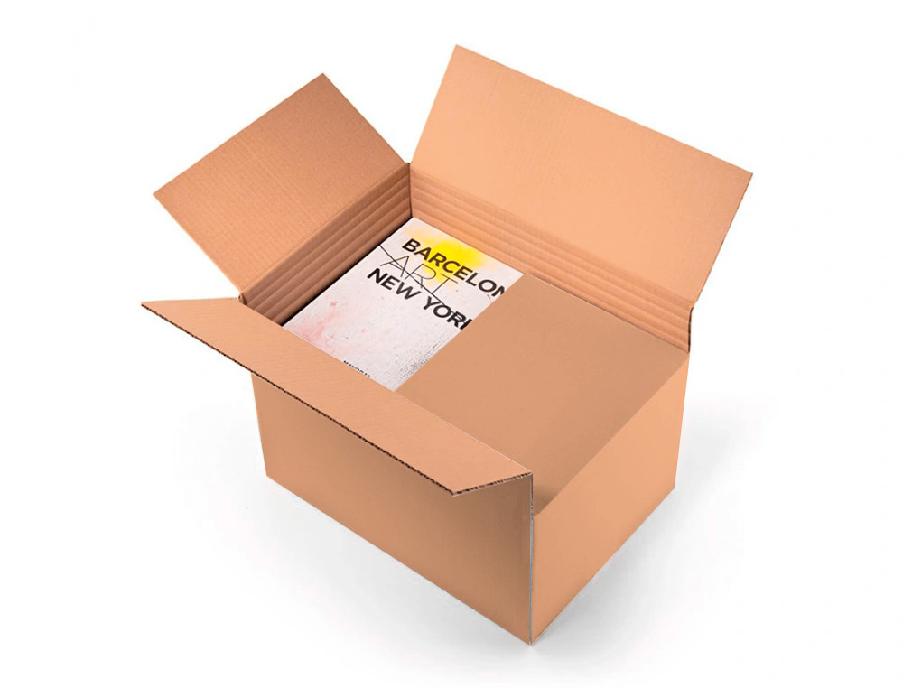 CAISSE AMERICAINE Q-CONNECT ULTRA-RESISTANTE REGLABLE EN  HAUTEUR DOUBLE CANNELURE 7MM  350X325X280MM COLORIS KRAFT