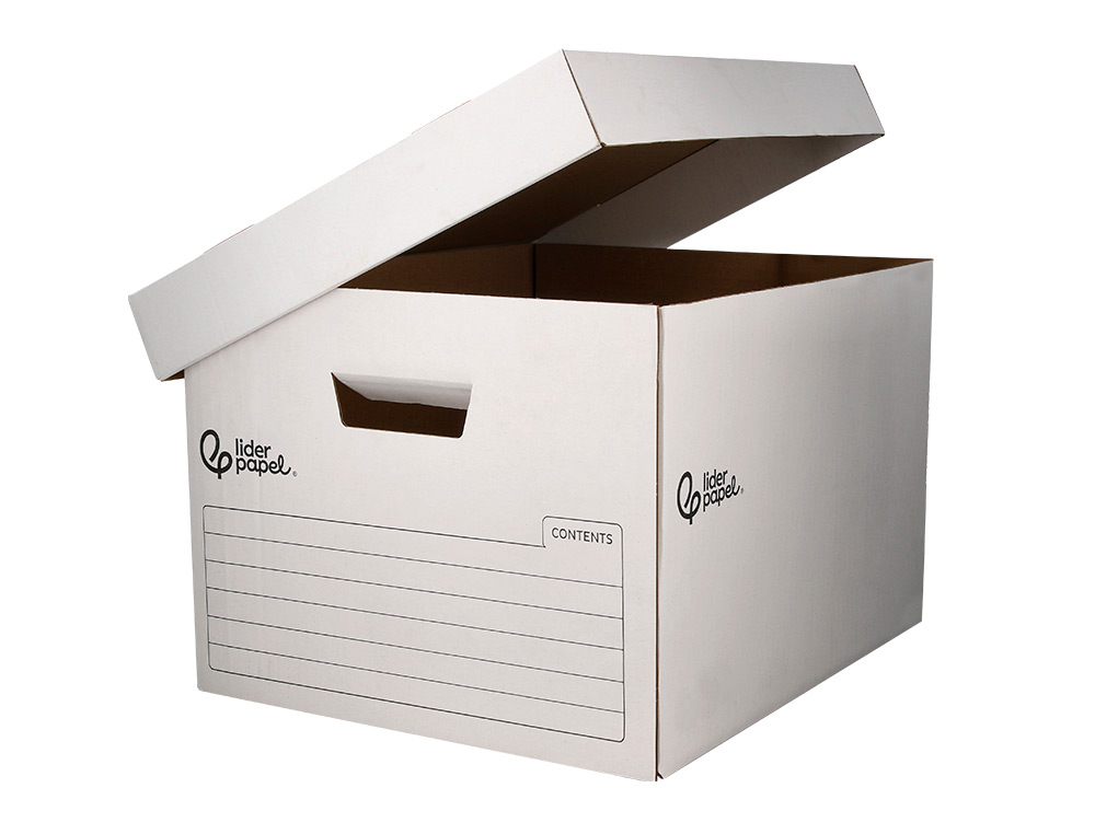 CONTAINER A ARCHIVES LIDERPAPEL CARTON MONTAGE AUTOMATIQUE POUR 4 BOITES FORMAT FOLIO / 5 CLASSEURS A-Z 430X383X265MM