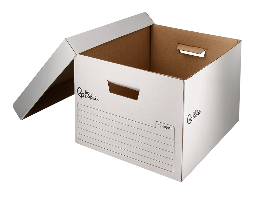 CONTAINER A ARCHIVES LIDERPAPEL CARTON MONTAGE AUTOMATIQUE POUR 4 BOITES FORMAT FOLIO / 5 CLASSEURS A-Z 430X383X265MM
