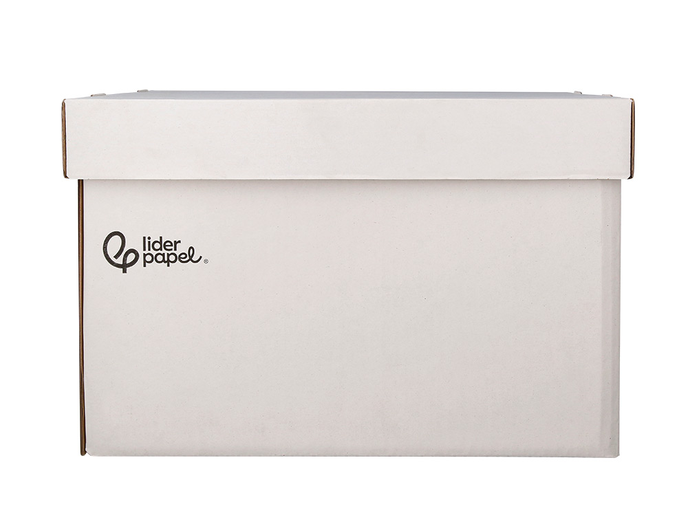 CONTAINER A ARCHIVES LIDERPAPEL CARTON MONTAGE AUTOMATIQUE POUR 4 BOITES FORMAT FOLIO / 5 CLASSEURS A-Z 430X383X265MM