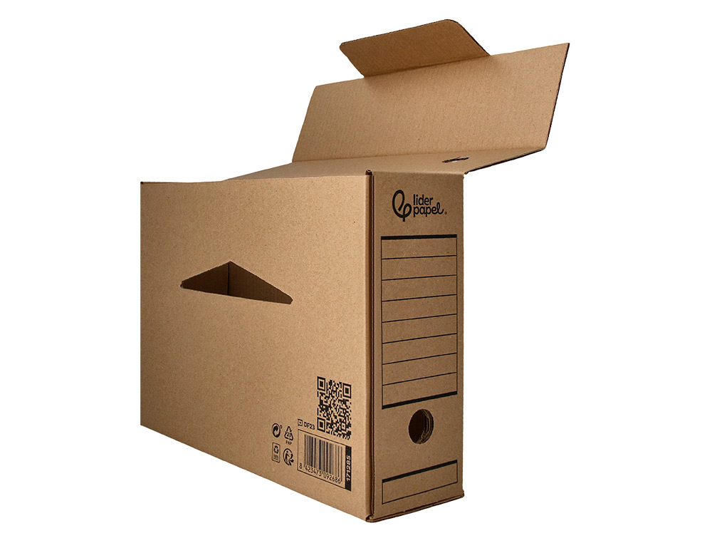 BOITE A ARCHIVES LIDERPAPEL CARTON RECYCLE 325G/M2 DOS 100MM KRAFT 365X100X251MM