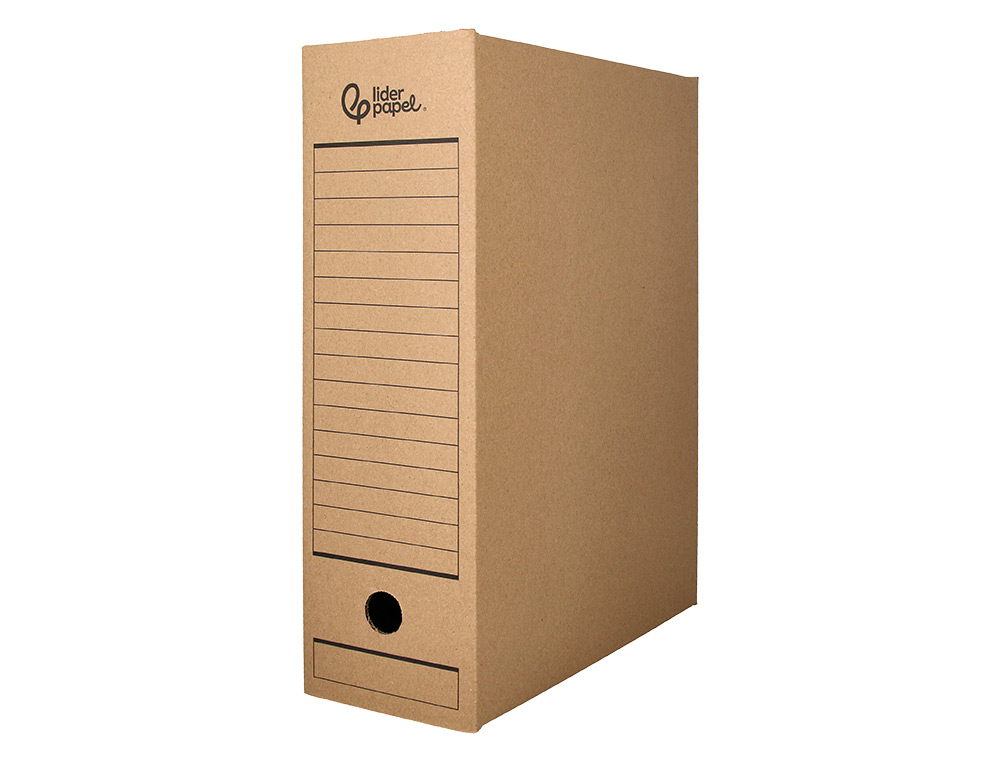 BOITE A ARCHIVES LIDERPAPEL CARTON RECYCLE 325G/M2 DOS 116MM KRAFT 388X116X275MM