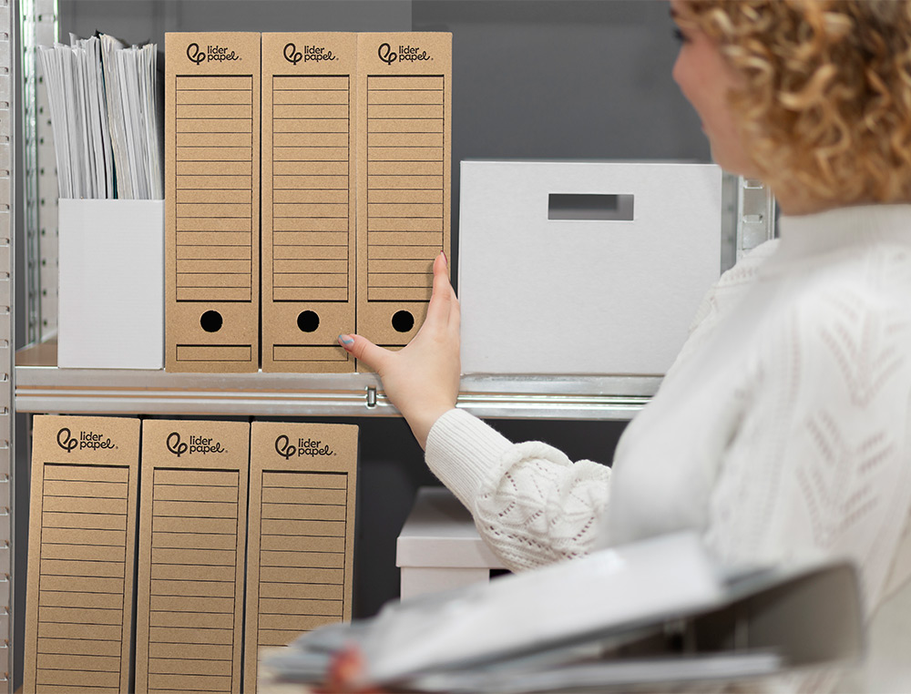 BOITE A ARCHIVES LIDERPAPEL CARTON RECYCLE 400G/M2 DOS 200MM KRAFT 367X200X251MM