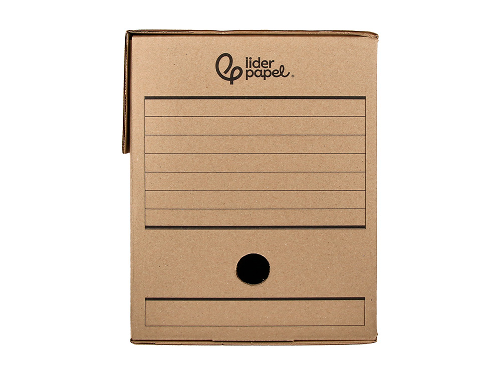 BOITE A ARCHIVES LIDERPAPEL CARTON RECYCLE 400G/M2 DOS 200MM KRAFT 367X200X251MM