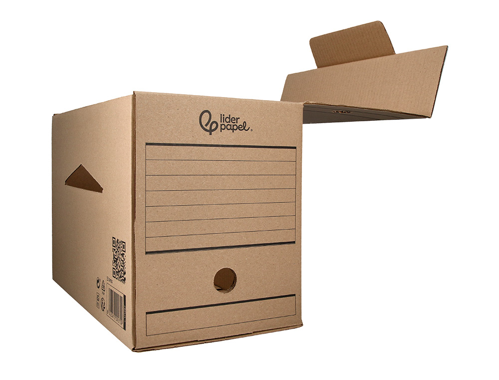 BOITE A ARCHIVES LIDERPAPEL CARTON RECYCLE 400G/M2 DOS 200MM KRAFT 367X200X251MM