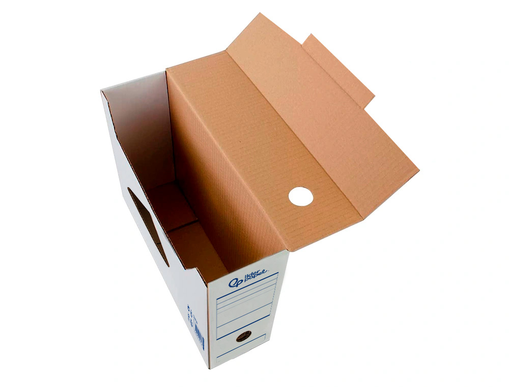 BOITE A ARCHIVES LIDERPAPEL CARTON RECYCLE DIN A4 325G/M2 DOS 100MM 360X100X255MM       COLORIS BLANC
