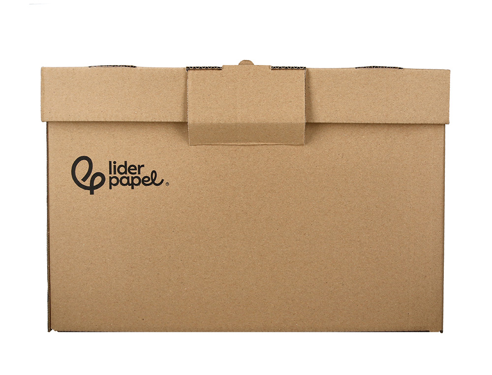 CONTAINER A ARCHIVES LIDERPAPEL CARTON MONTAGE AUTOMATIQUE POUR 3 BOITES FORMAT FOLIO / 3 CLASSEURS A-Z 387X333X260MM