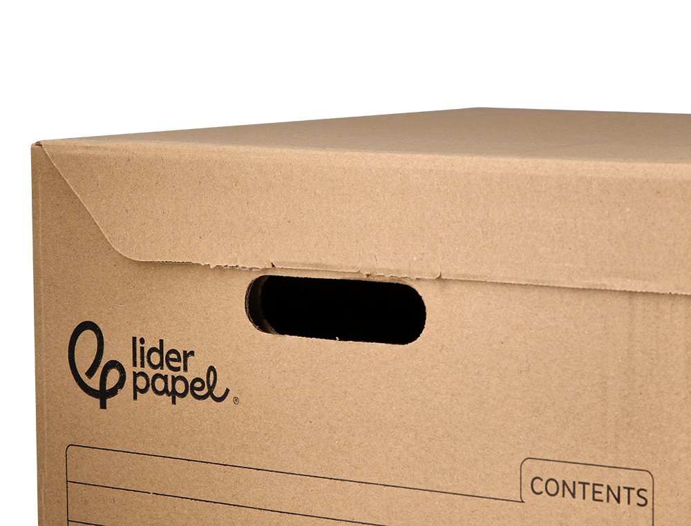 CONTAINER A ARCHIVES LIDERPAPEL CARTON MONTAGE AUTOMATIQUE POUR 3 BOITES FORMAT FOLIO / 3 CLASSEURS A-Z 387X333X260MM
