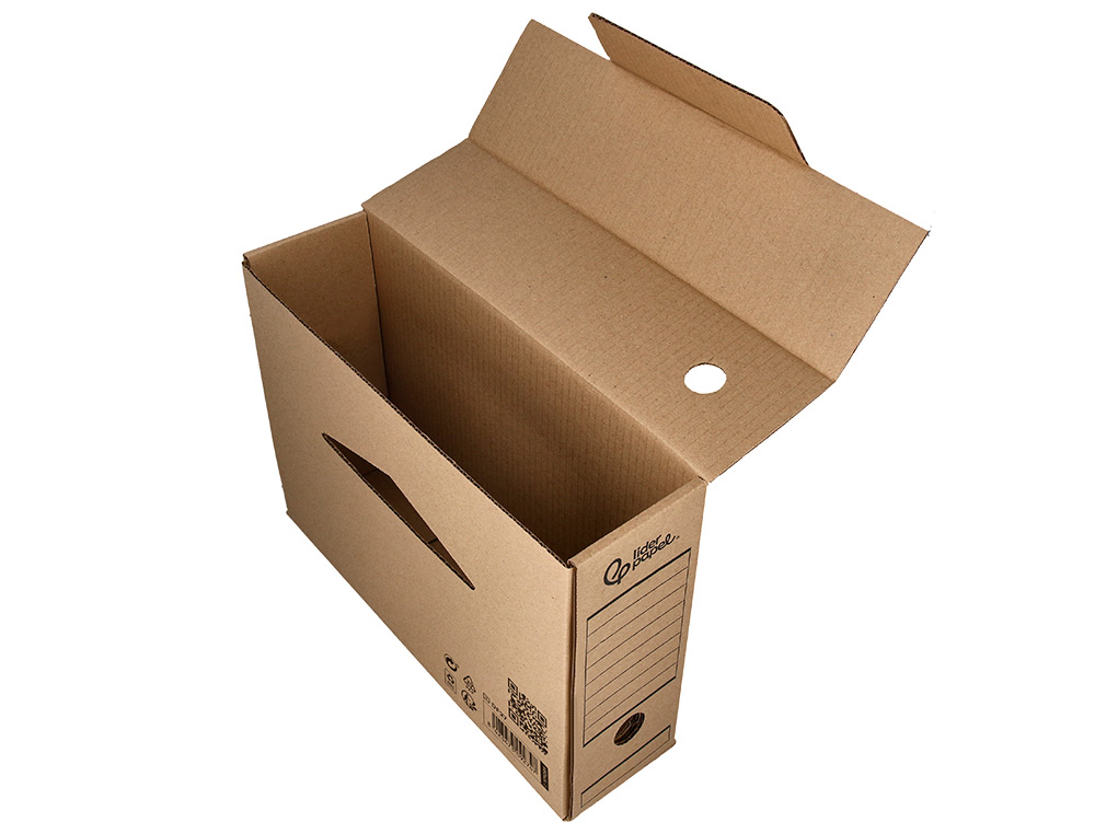 BOITE A ARCHIVES LIDERPAPEL CARTON RECYCLE DIN A4 325G/M2 DOS 82MM KRAFT 325X82X250MM