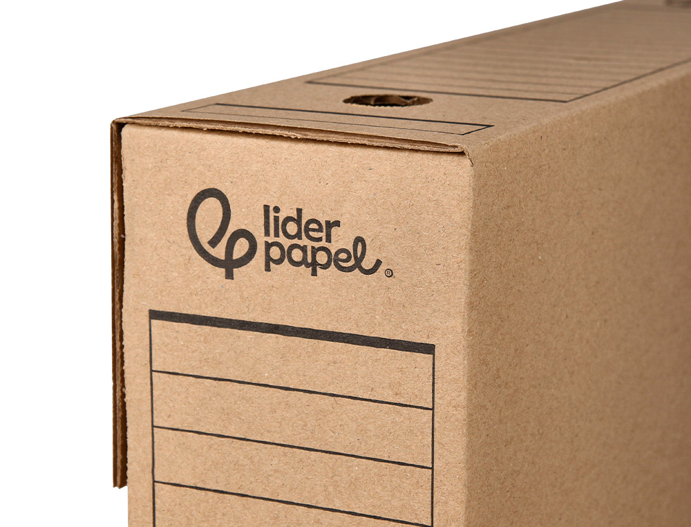 BOITE A ARCHIVES LIDERPAPEL CARTON RECYCLE DIN A4 325G/M2 DOS 82MM KRAFT 325X82X250MM