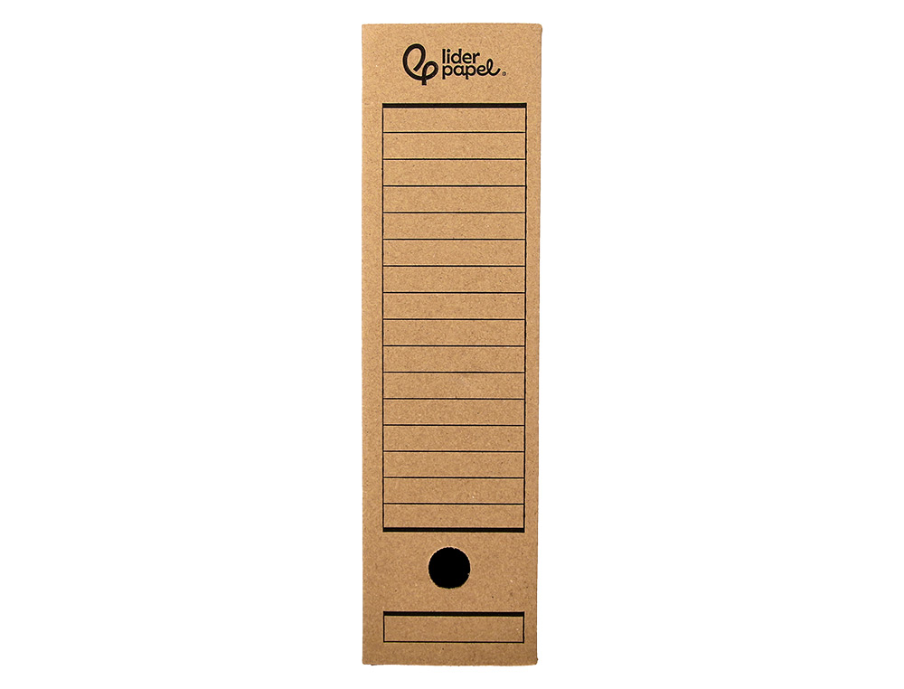 BOITE A ARCHIVES LIDERPAPEL CARTON RECYCLE DIN A4 325G/M2 DOS 82MM KRAFT 325X82X250MM