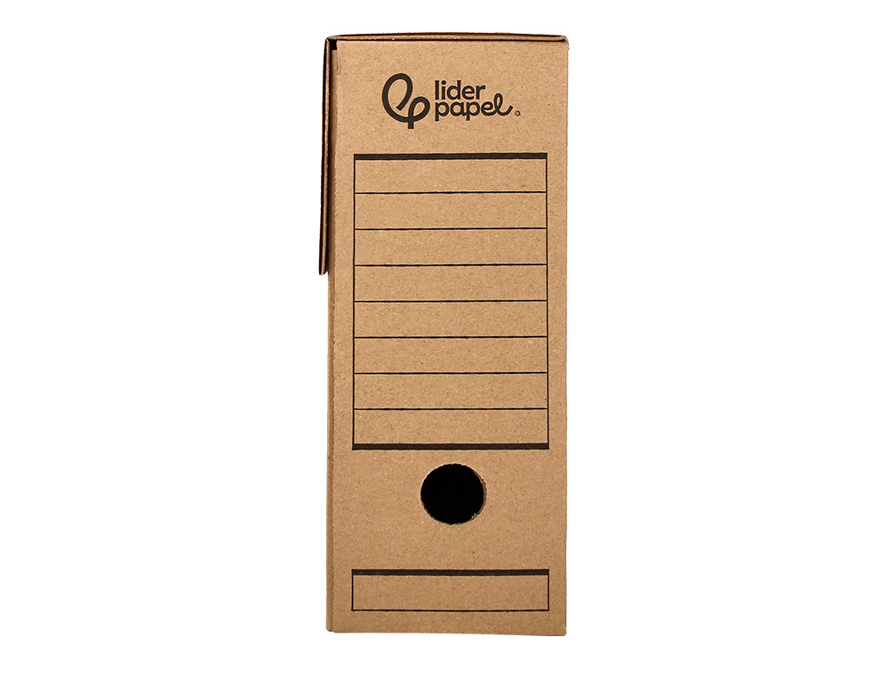 BOITE A ARCHIVES LIDERPAPEL CARTON RECYCLE DIN A4 325G/M2 DOS 82MM KRAFT 325X82X250MM