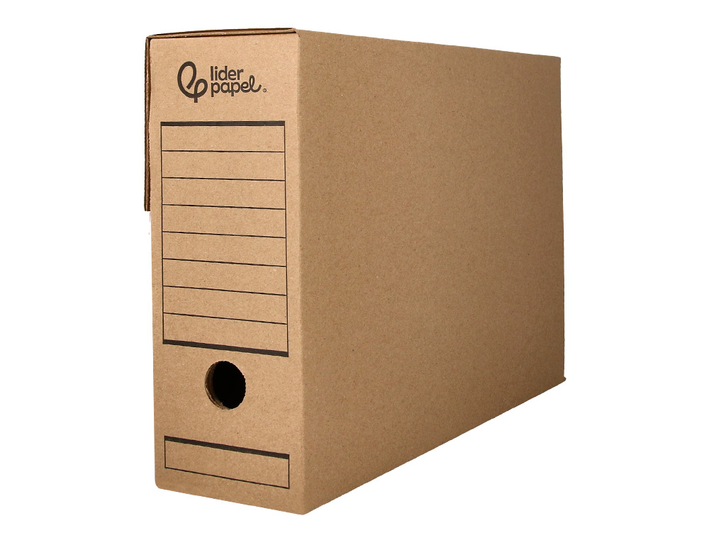 BOITE A ARCHIVES LIDERPAPEL CARTON RECYCLE DIN A4 325G/M2 DOS 82MM KRAFT 325X82X250MM