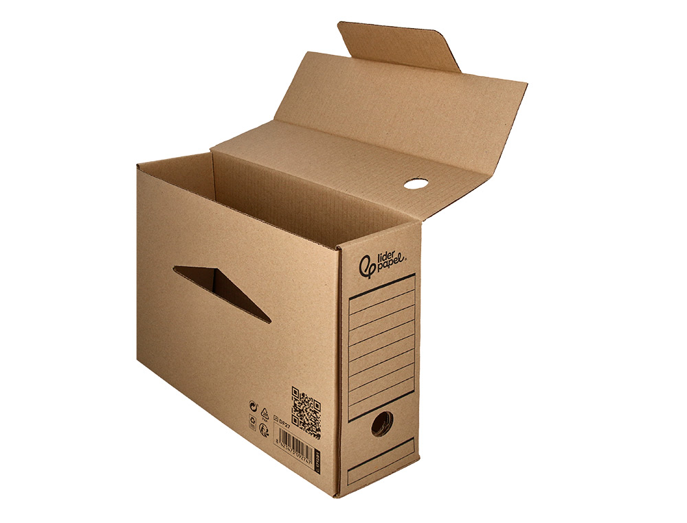 BOITE A ARCHIVES LIDERPAPEL CARTON RECYCLE DIN A4 325G/M2 DOS 82MM KRAFT 325X82X250MM