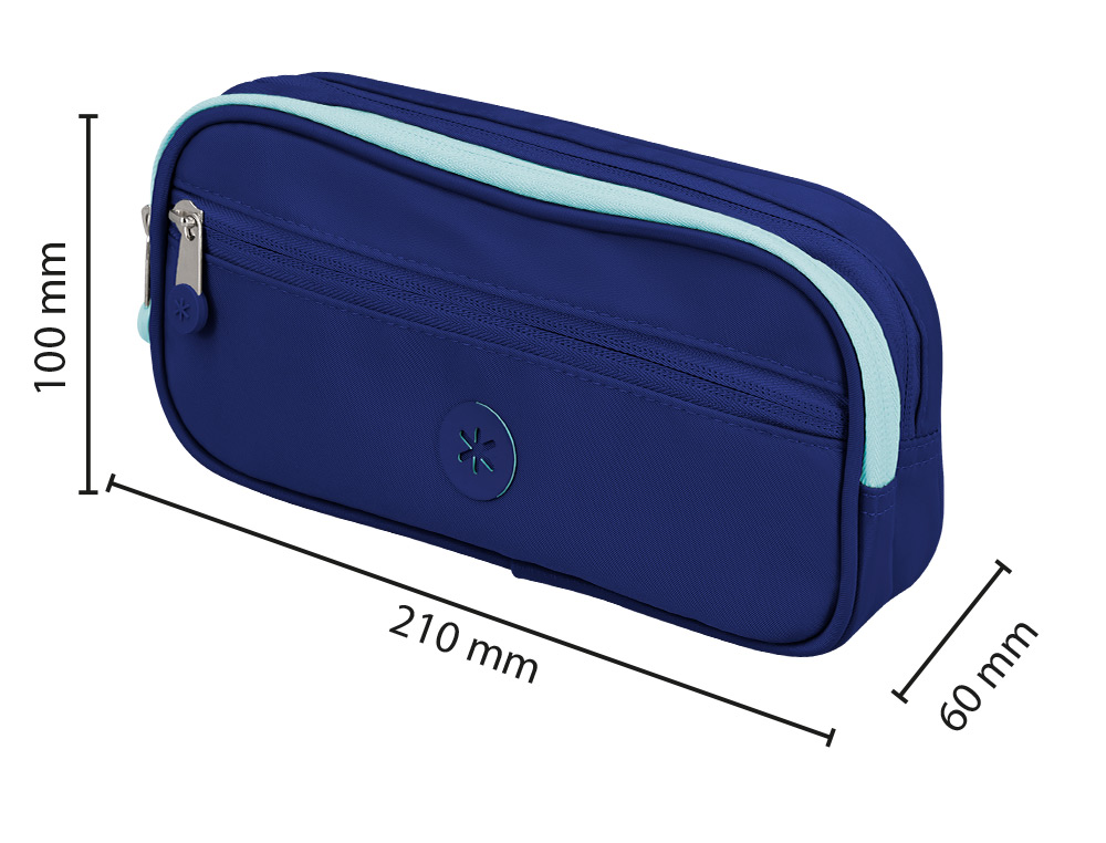 FOURRE-TOUT ANTARTIK RECTANGULAIRE 2 COMPARTIMENTS MODELE FUSION FLEX            100X60X220MM COLORIS BLEU