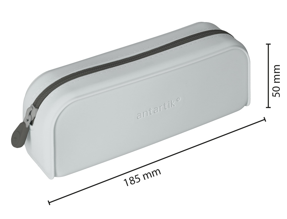 FOURRE-TOUT ANTARTIK RECTANGULAIRE 1 COMPARTIMENT EN SILICONE MODELE PRISMA 185X50X75MM COLORIS GRIS