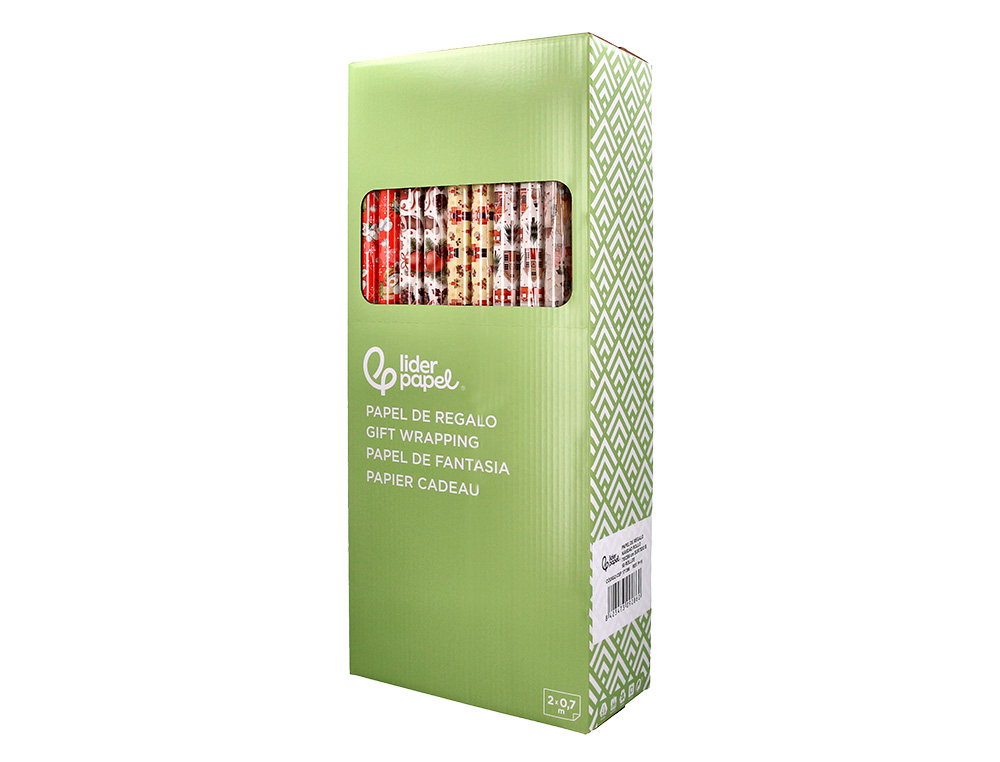 PAPIER CADEAU LIDERPAPEL NOEL ROULEAU 0,70X2M 60G MOTIFS    ASSORTIS B-2024