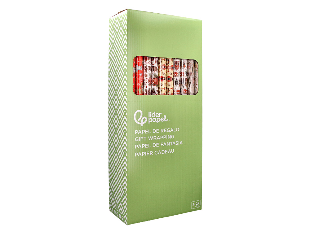 PAPIER CADEAU LIDERPAPEL NOEL ROULEAU 0,70X2M 60G MOTIFS    ASSORTIS B-2024