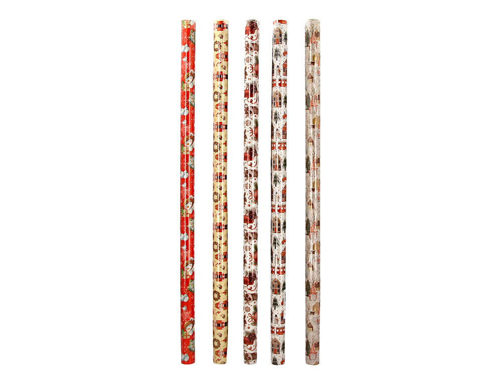 PAPIER CADEAU LIDERPAPEL NOEL ROULEAU 0,70X2M 60G MOTIFS    ASSORTIS B-2024