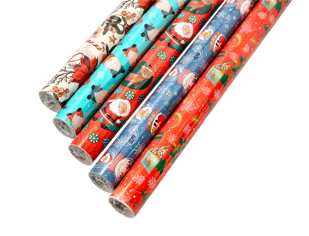 PAPIER CADEAU LIDERPAPEL NOEL ROULEAU 0,70X2M 60G MOTIFS    ASSORTIS C-2024
