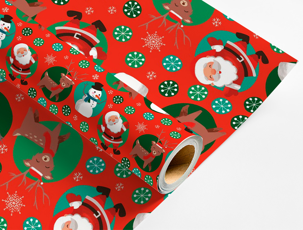 PAPIER CADEAU LIDERPAPEL NOEL ROULEAU 0,70X2M 60G MOTIFS    ASSORTIS C-2024