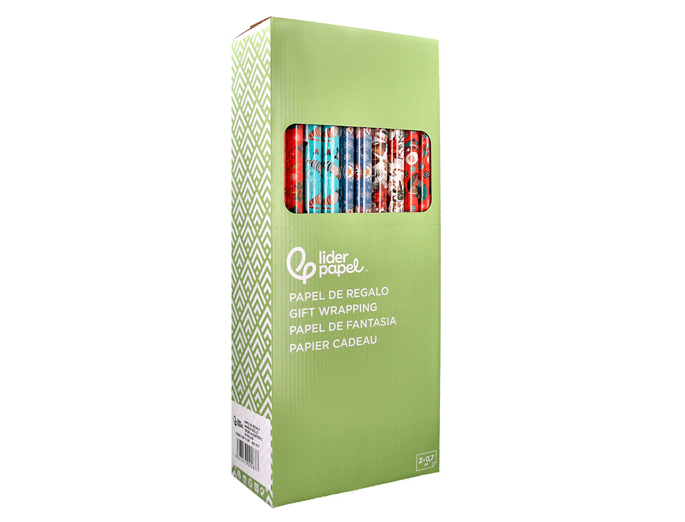 PAPIER CADEAU LIDERPAPEL NOEL ROULEAU 0,70X2M 60G MOTIFS    ASSORTIS C-2024