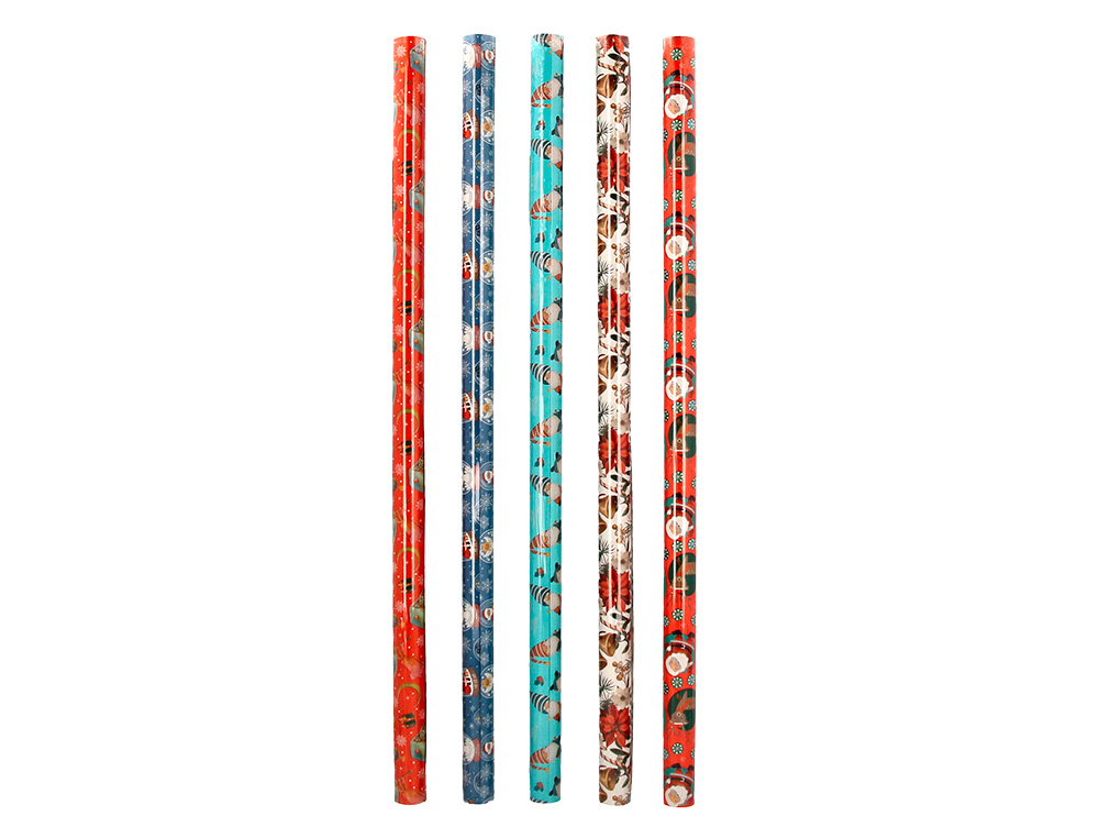 PAPIER CADEAU LIDERPAPEL NOEL ROULEAU 0,70X2M 60G MOTIFS    ASSORTIS C-2024