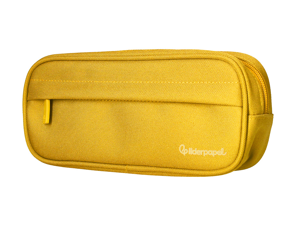 FOURRE-TOUT LIDERPAPEL RECTANGULAIRE COINS ARRONDIS  1 COMPARTIMENT AVEC POCHE     AVANT 21X9CM COLORIS JAUNE