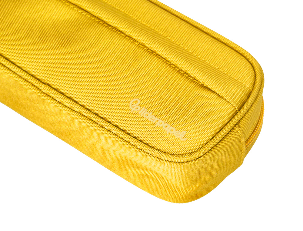 FOURRE-TOUT LIDERPAPEL RECTANGULAIRE COINS ARRONDIS  1 COMPARTIMENT AVEC POCHE     AVANT 21X9CM COLORIS JAUNE